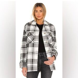 BB Dakota Charcoal and Ivory Plaid Jacket